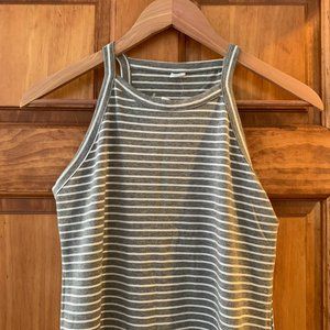 Old Navy, Halter Midi Dress, Gray/White, Small, NWT